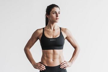 Women's Nobull High-Neck (MELANGE) Sports Bra Black | SG O3188K